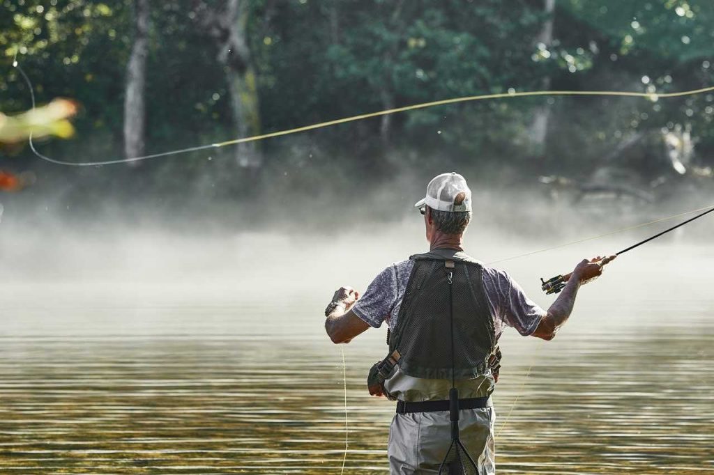 Fly Fishing in a Lake